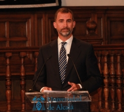 Su Alteza Real el Príncipe de Asturias durante su intervención en la entrega del Premio Camino Real